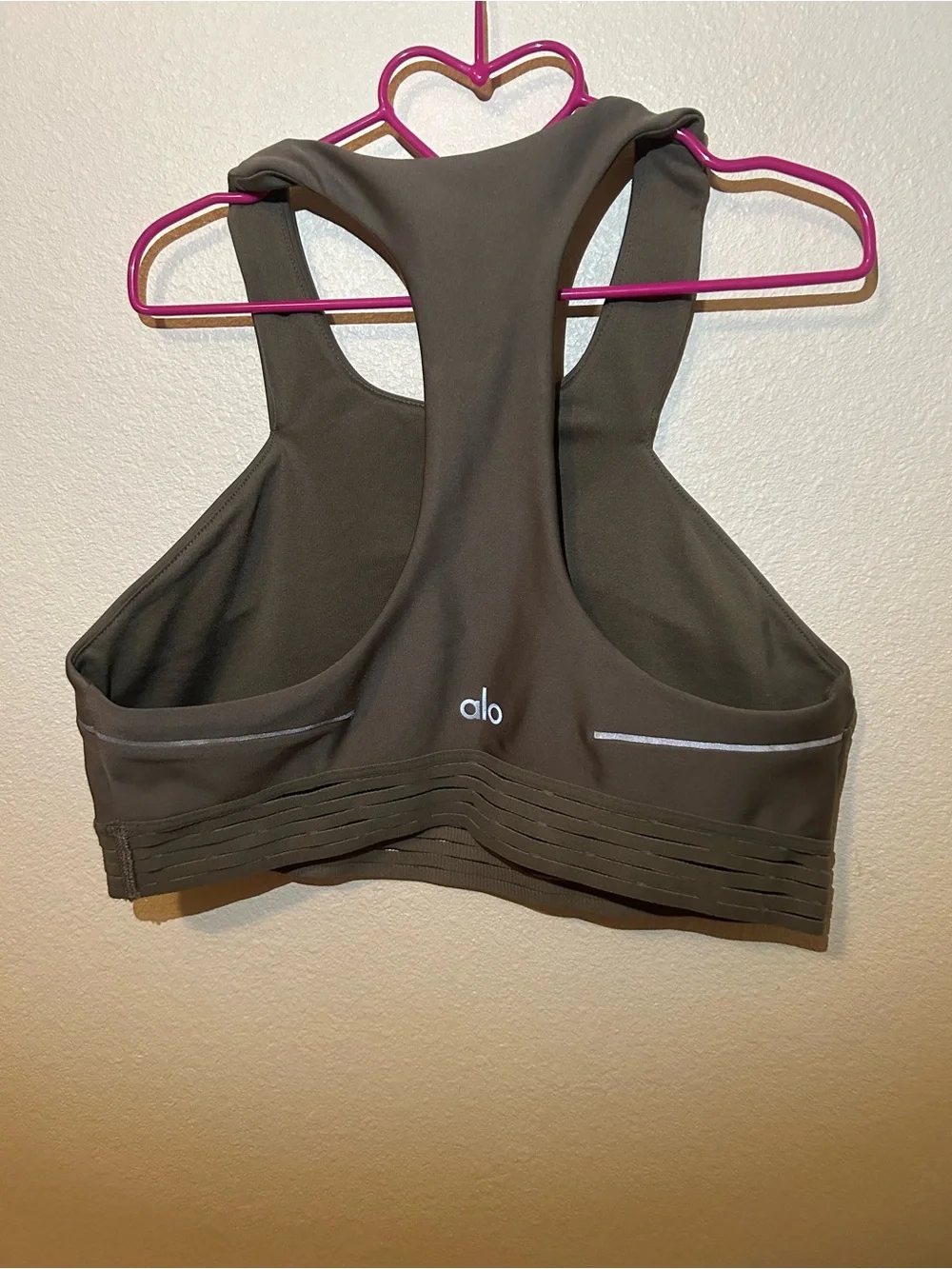 ALO Yoga Olive Racerback Support Sports Bra